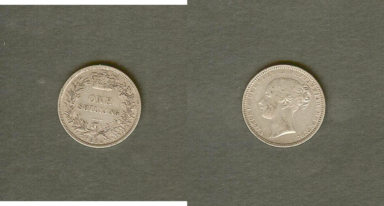 ROYAUME-UNI 1 Shilling Victoria 1874 TTB- à TTB